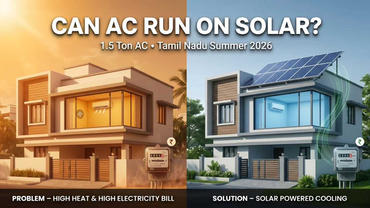 Can a 1.5 Ton AC Run on Solar Power in Tamil Nadu? (2026 Ultimate Guide)