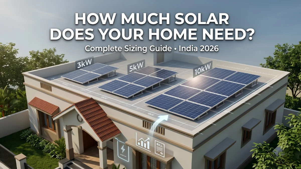 How Much Solar Do You Need for Your Home in India? (2026 Complete Sizing Guide)