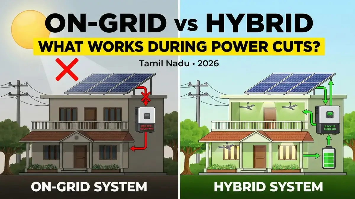 On-Grid vs. Hybrid Solar: Which is Best for Tamil Nadu Power Cuts in 2026?