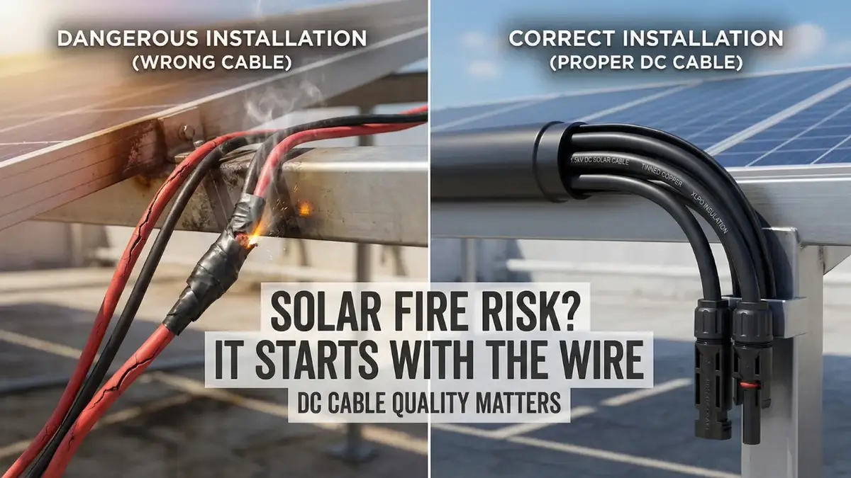 Solar Wire Quality: Why We Use Polycab/Siechem DC Cables (Fire Safety)