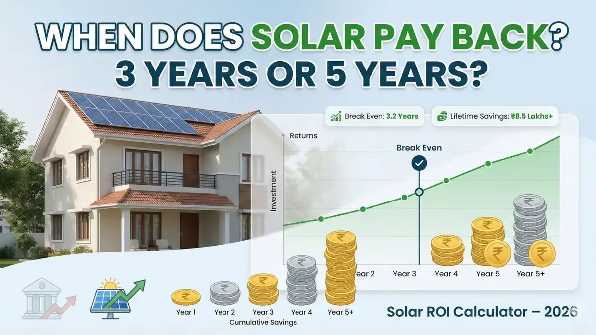 Solar ROI Calculator 2026: When Will You Break Even? (3 Years or 5 Years?)