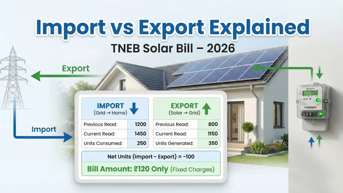 How to Read Your TNEB Solar Bill: Understanding Import vs. Export Units