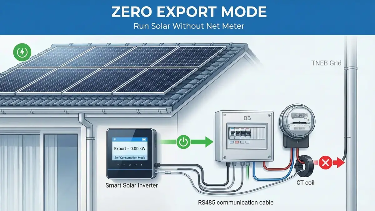 Zero Export Device (ZED): How to Use Solar Before TNEB Net Meter Arrives